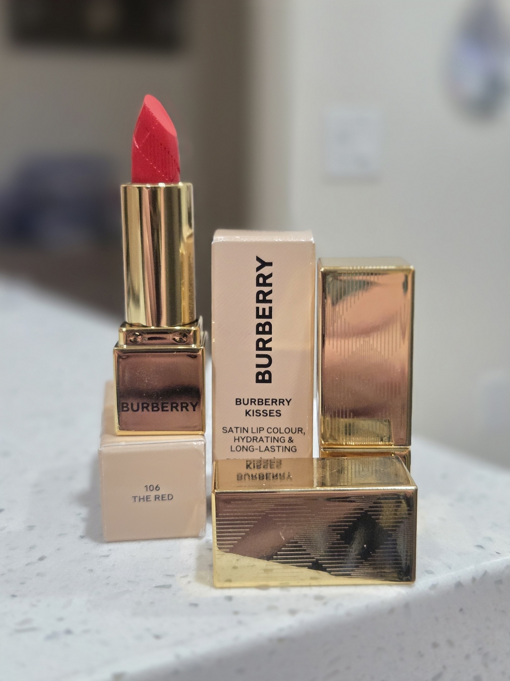 Burberry Satin Lipstick in Vibrant THE RED 106~~~TWO Lipsticks